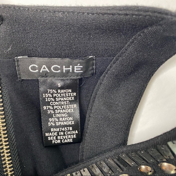 Cache Black Studded Sleeveless Dress Size S - Picture 6 of 8